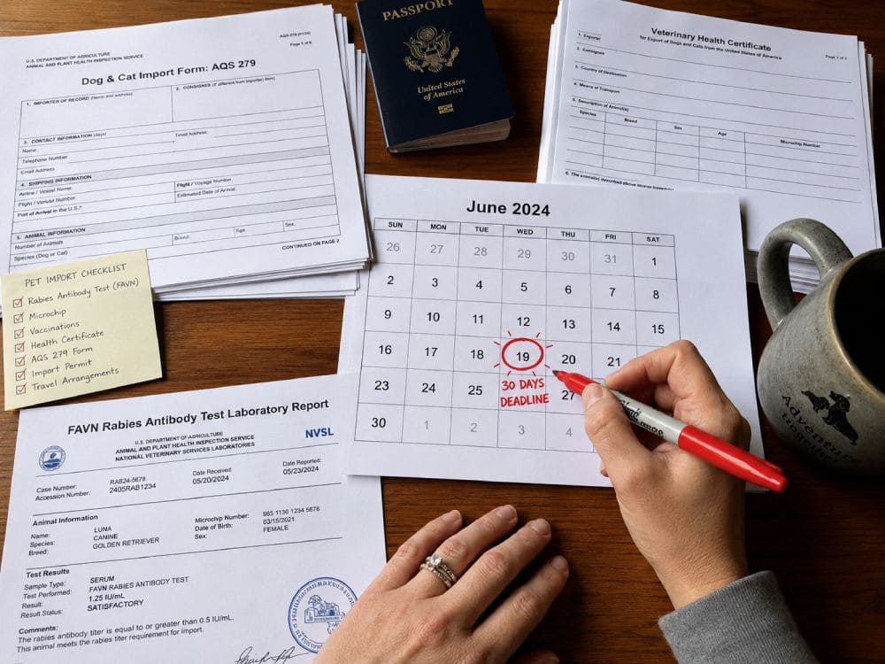 pet quarantine document submission timeline planning